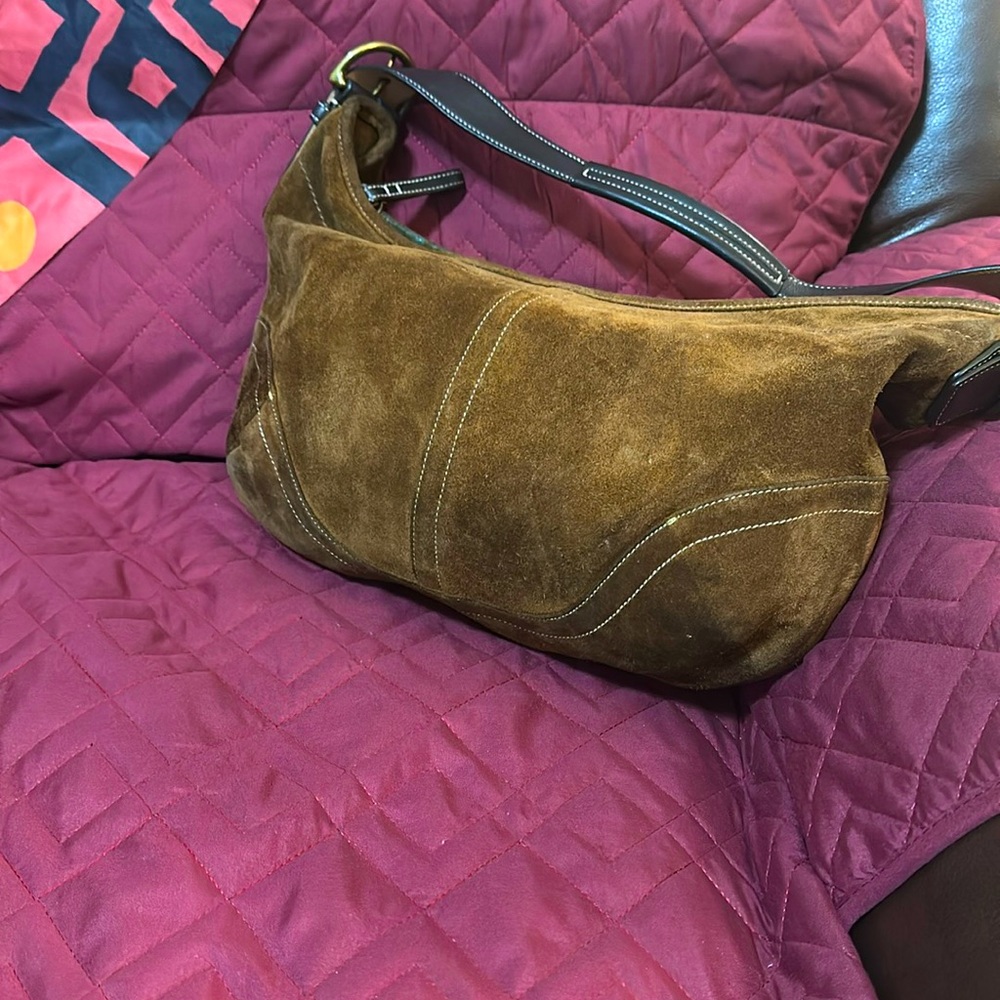 COACH suede boho bag
